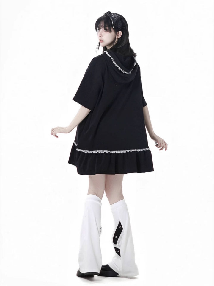 Gothic Black Hoodie / T-Shirt / Shorts / Leg Warmers
