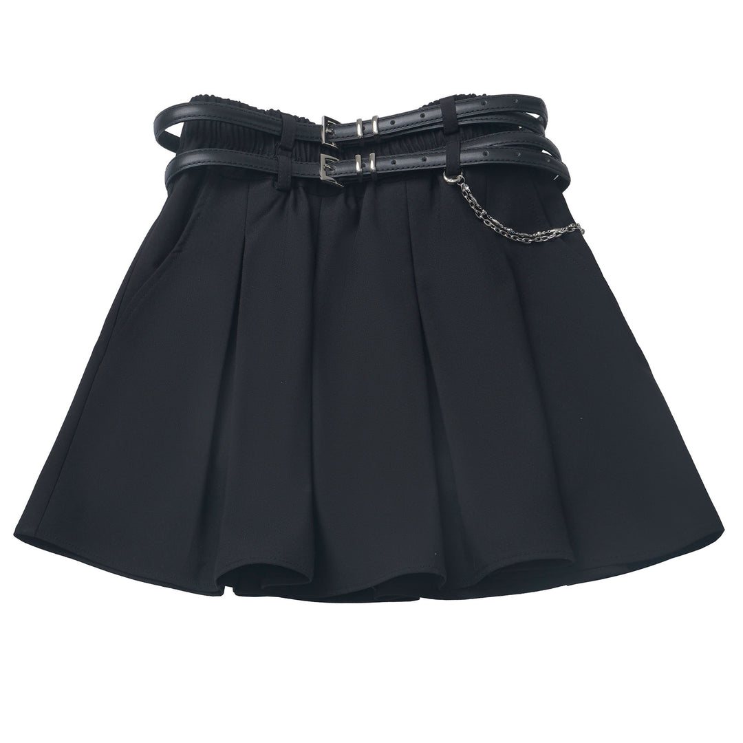 Vintage Red and Black Plaid Skirt / Black Top / Skirt