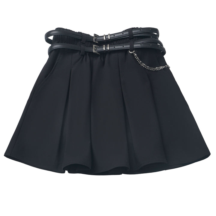 Vintage Red and Black Plaid Skirt / Black Top / Skirt