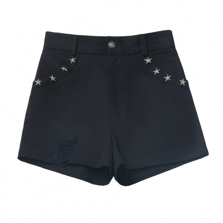 Rock girl style plaid patchwork dress / crop top / shorts