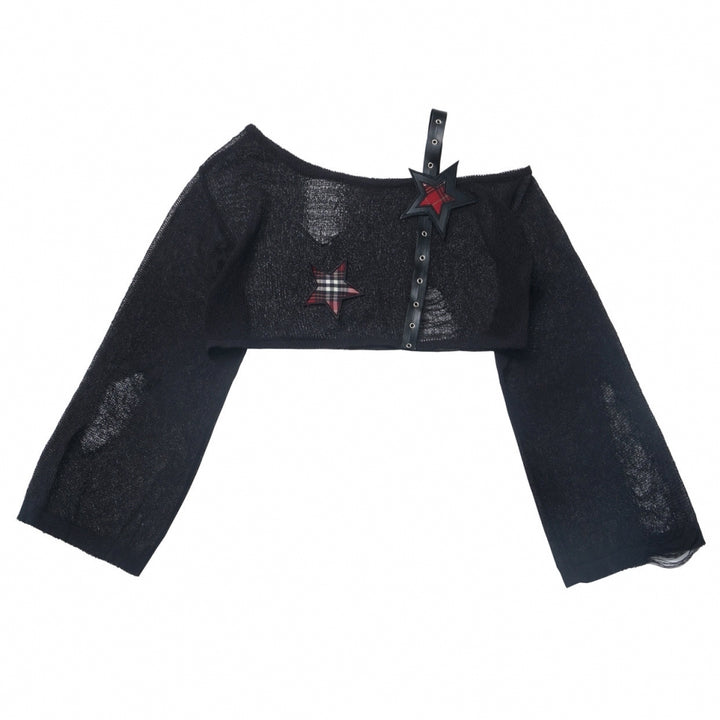 Rock girl style plaid patchwork dress / crop top / shorts