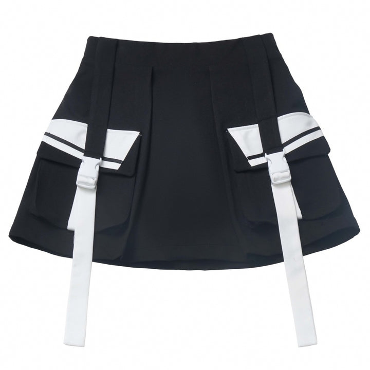 Techwear Wasteland Black & White Top / Camisole / Skirt / Leg Warmers