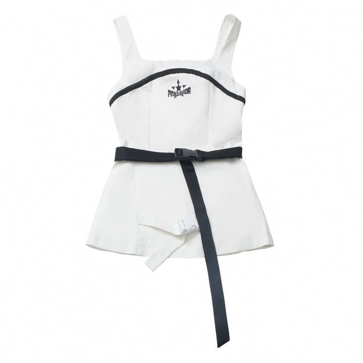 Techwear Wasteland Black & White Top / Camisole / Skirt / Leg Warmers