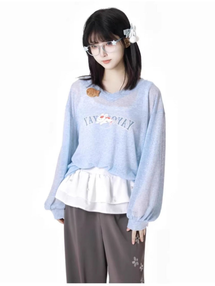 Light Blue Sun Protection Shirt / Gray Pants