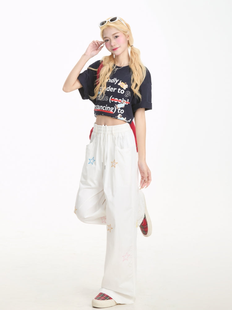 Funny Dog Letter Print Short Sleeve T-Shirt