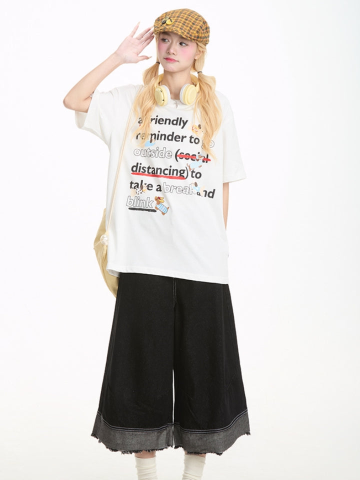 Funny Dog Letter Print Short Sleeve T-Shirt