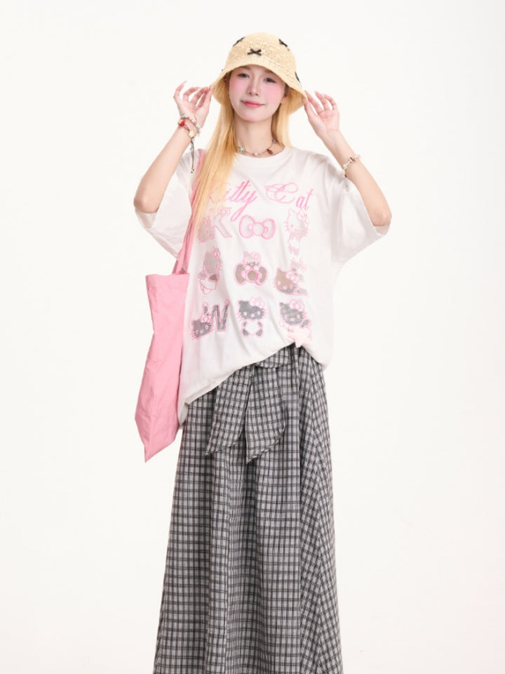 Kitty Patch Embroidered Short Sleeve T-Shirt