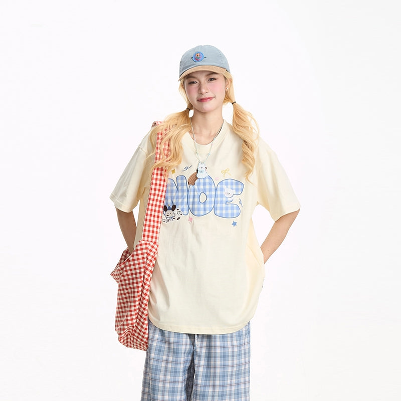 Cute Puppy Embroidered Short Sleeve T-Shirt