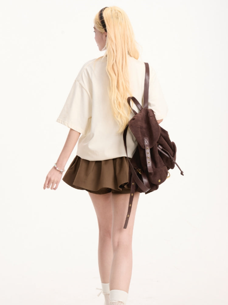 Graffiti Letter Loose-Fit Short-Sleeve T-shirt