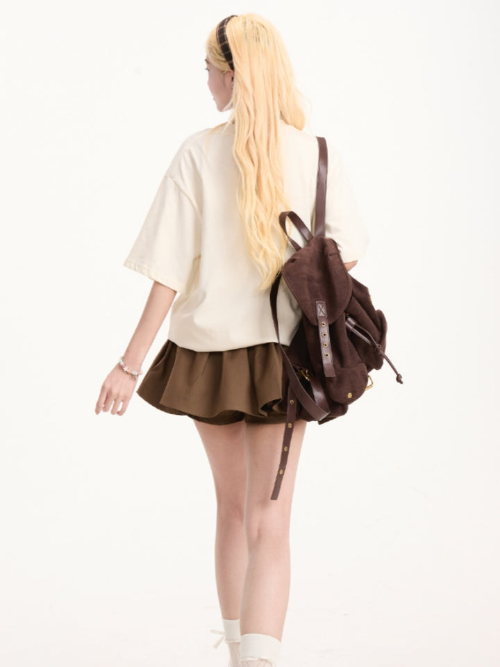 Graffiti Letter Loose-Fit Short-Sleeve T-shirt