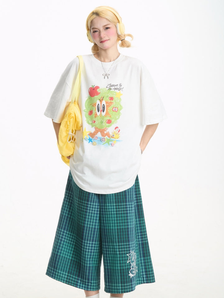 Apple Tree Graffiti Loose-Fit T-shirt