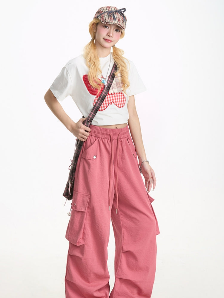 Summer Butterfly Appliqué Short-Sleeve T-shirt