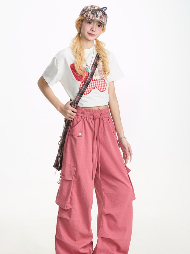 Summer Butterfly Appliqué Short-Sleeve T-shirt