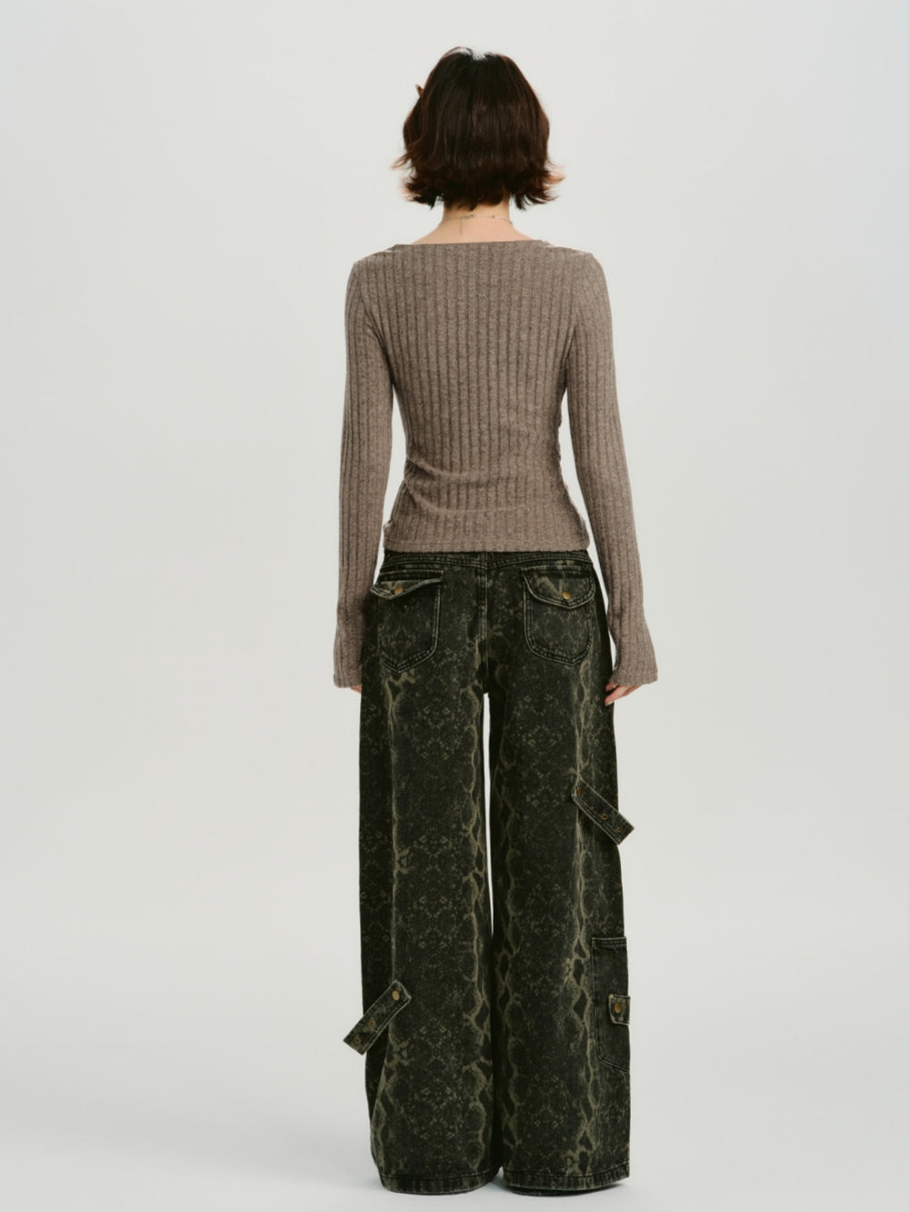 American Retro Ribbed Slim Fit Tops