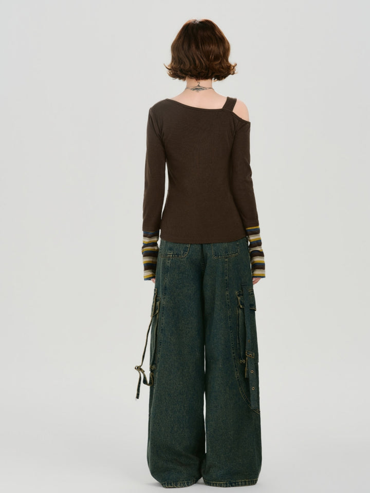 American Retro Off-Shoulder Graphic Top