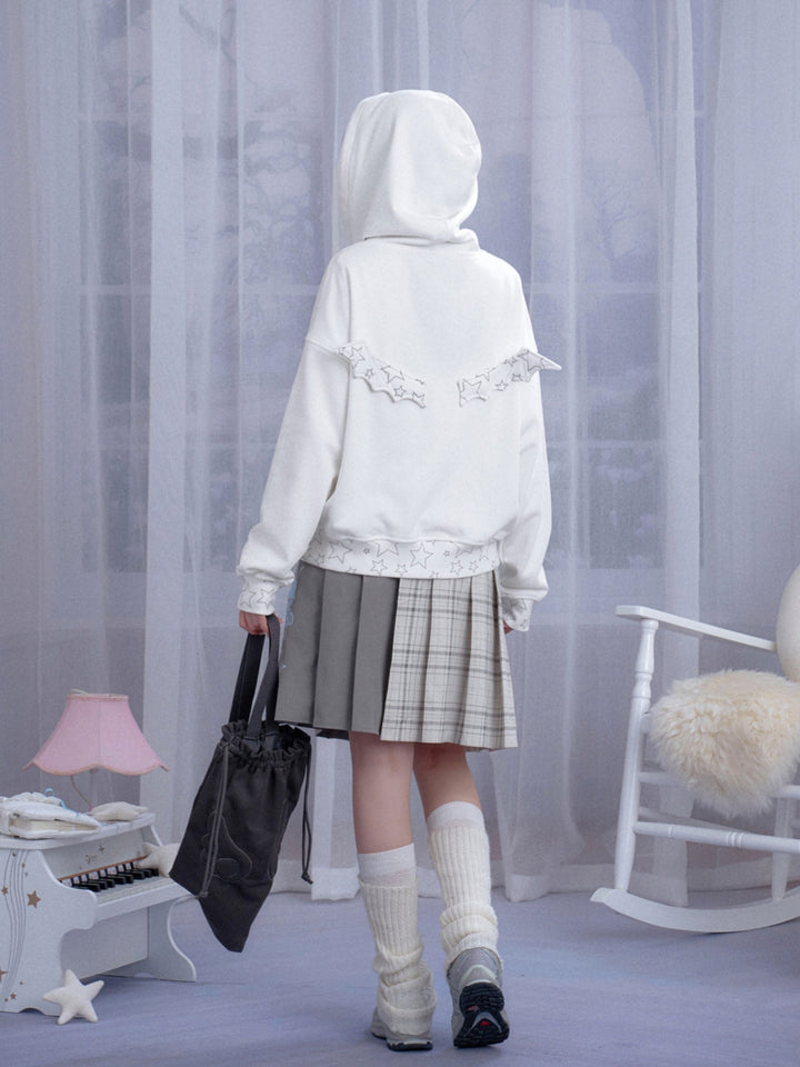 Y2K Anime Girl Graphic Oversized White Zip-Up Hoodie