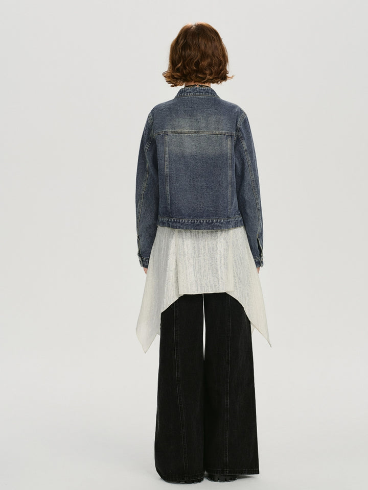 Butterfly Noir Vintage Denim Jacket