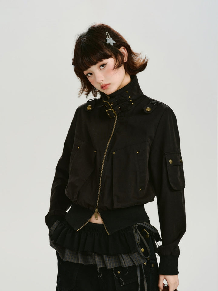 Buckle Collar Utility Jacket