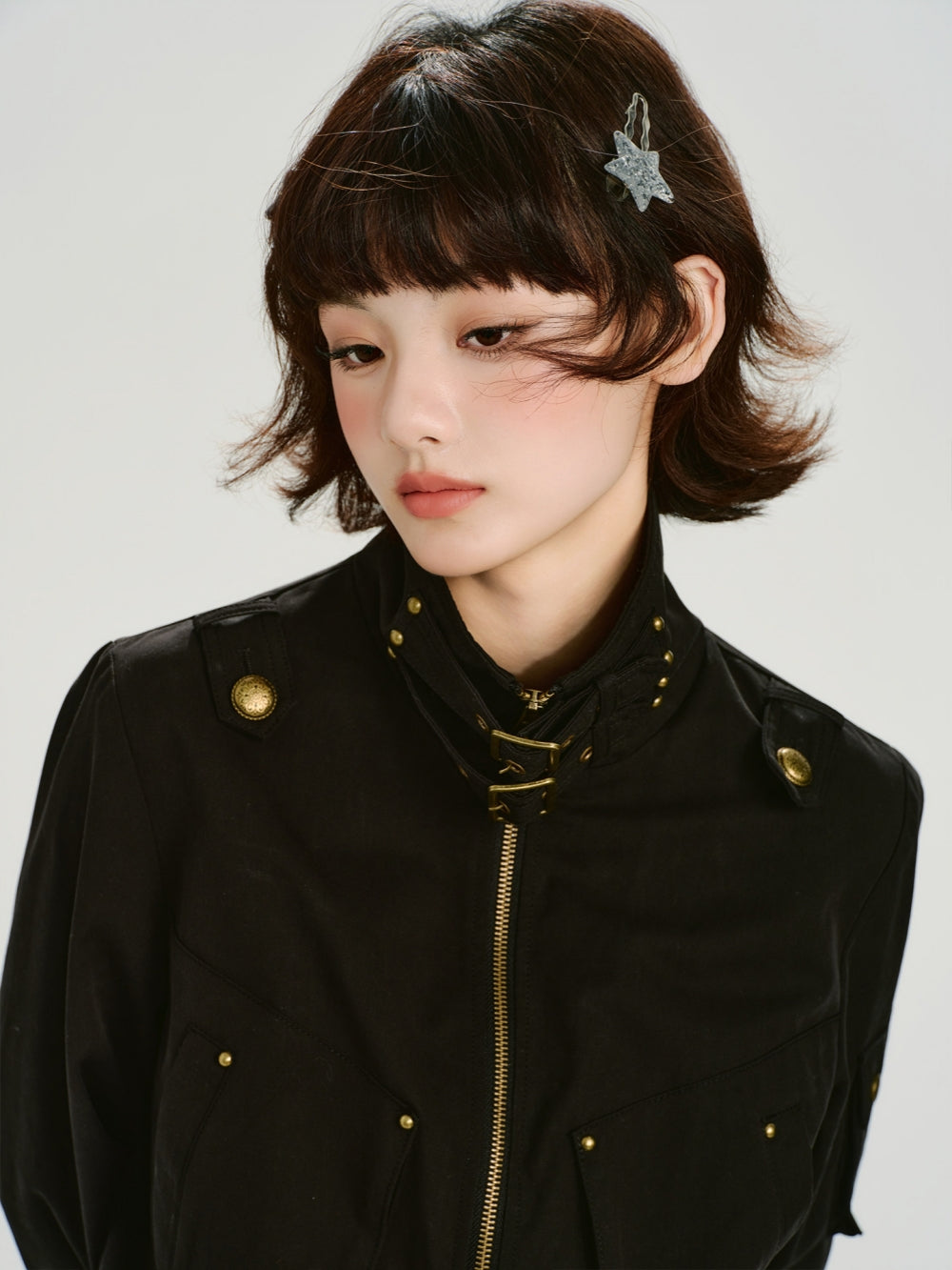 Buckle Collar Utility Jacket