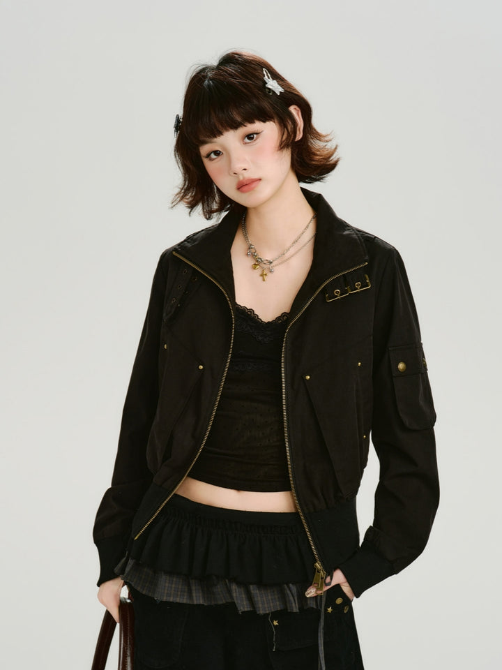 Buckle Collar Utility Jacket