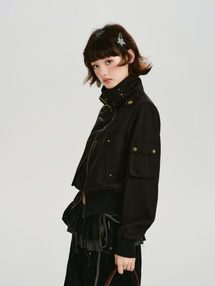 Buckle Collar Utility Jacket