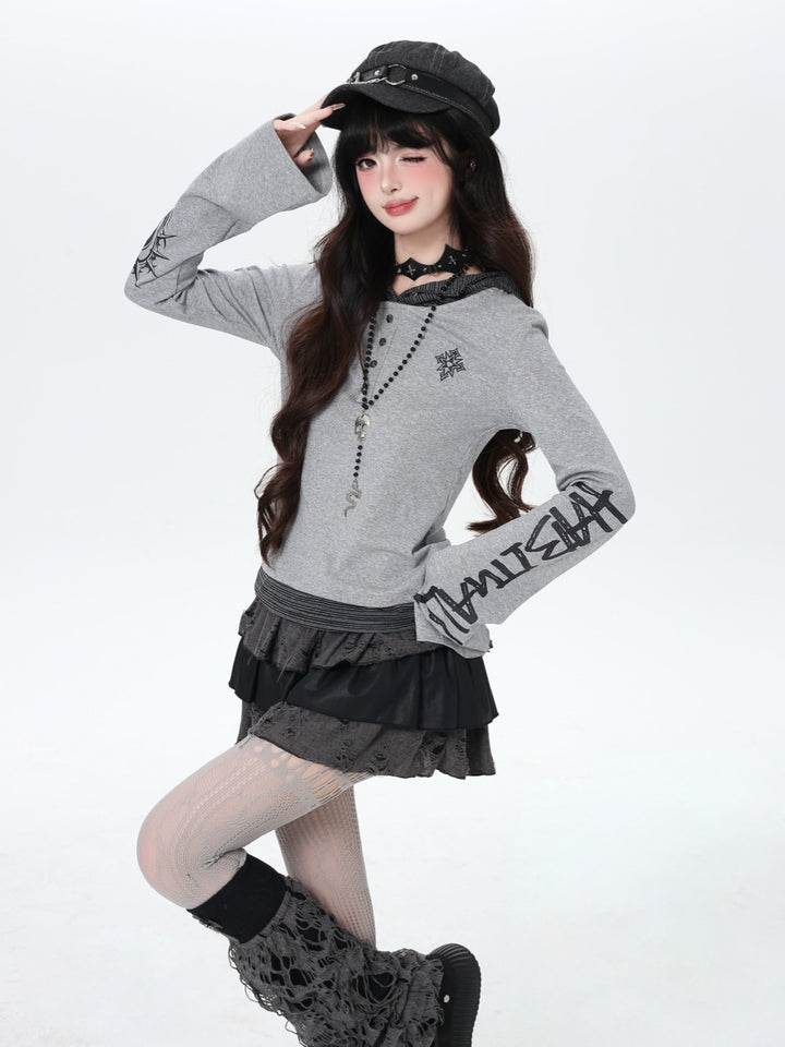 Urban Ash Cyber-Goth Layered Tops