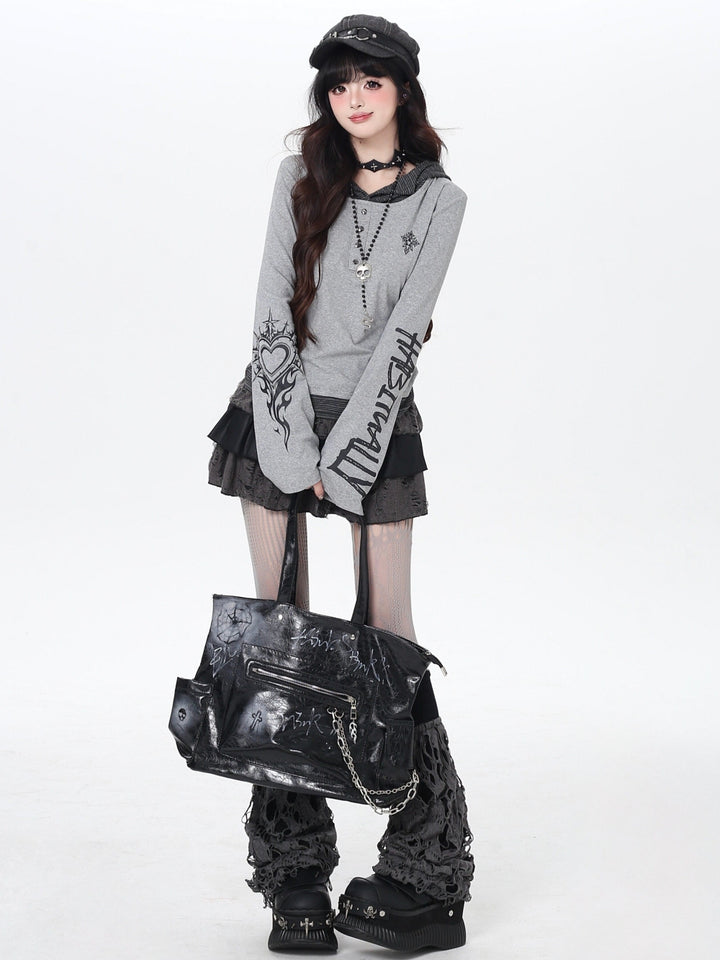 Urban Ash Cyber-Goth Layered Tops
