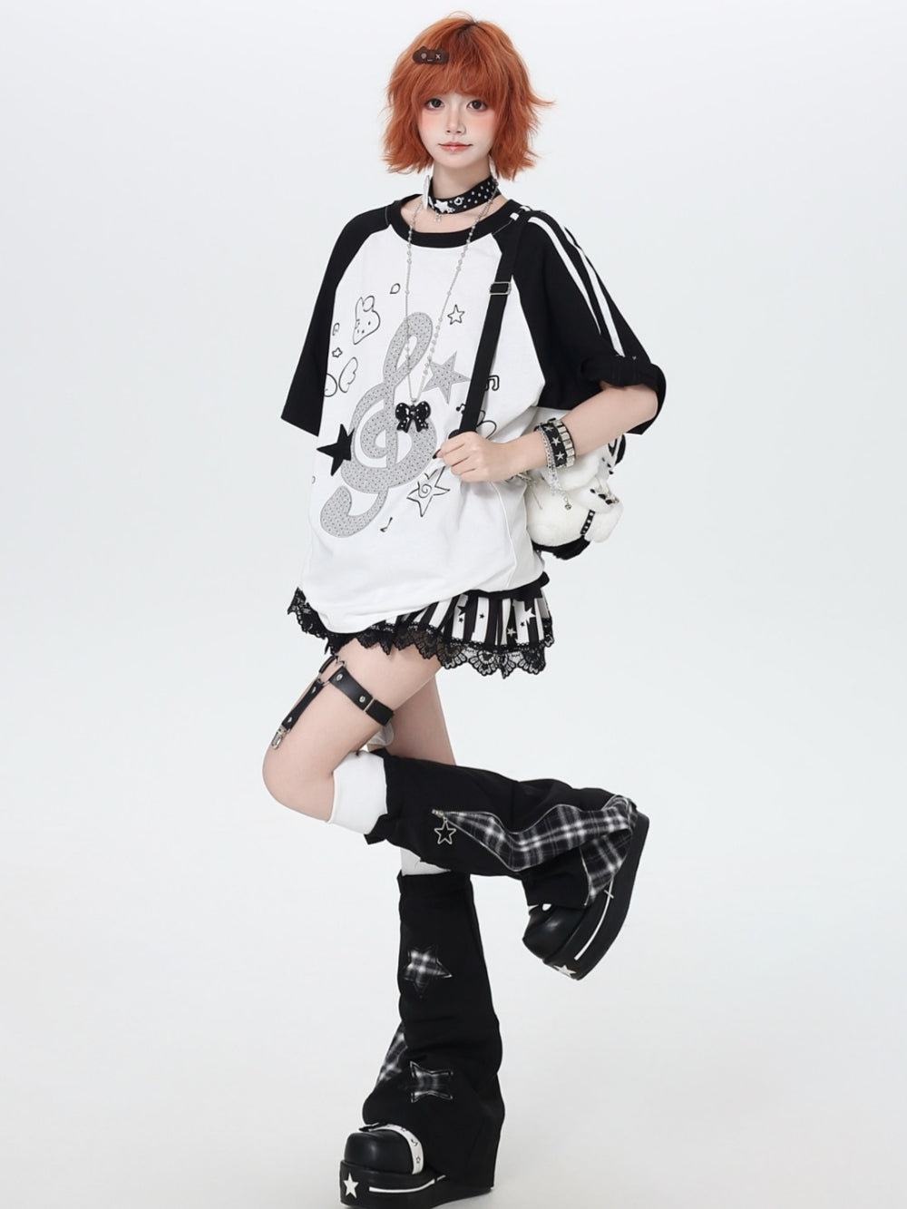 Music Note Oversized Graphic T-shirt