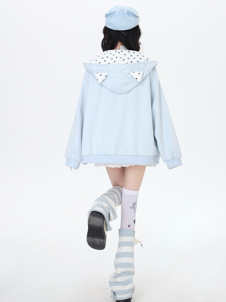 Kawaii Paw Print Cat Ear Hoodie