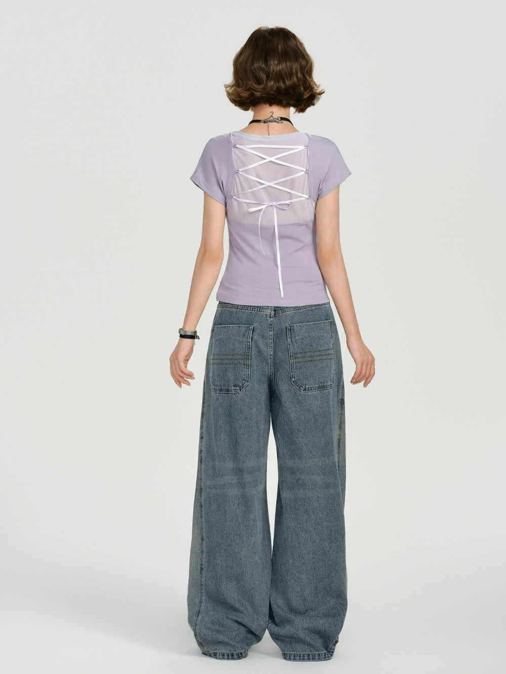 Purple Abstract Graphic Print Baby Tee