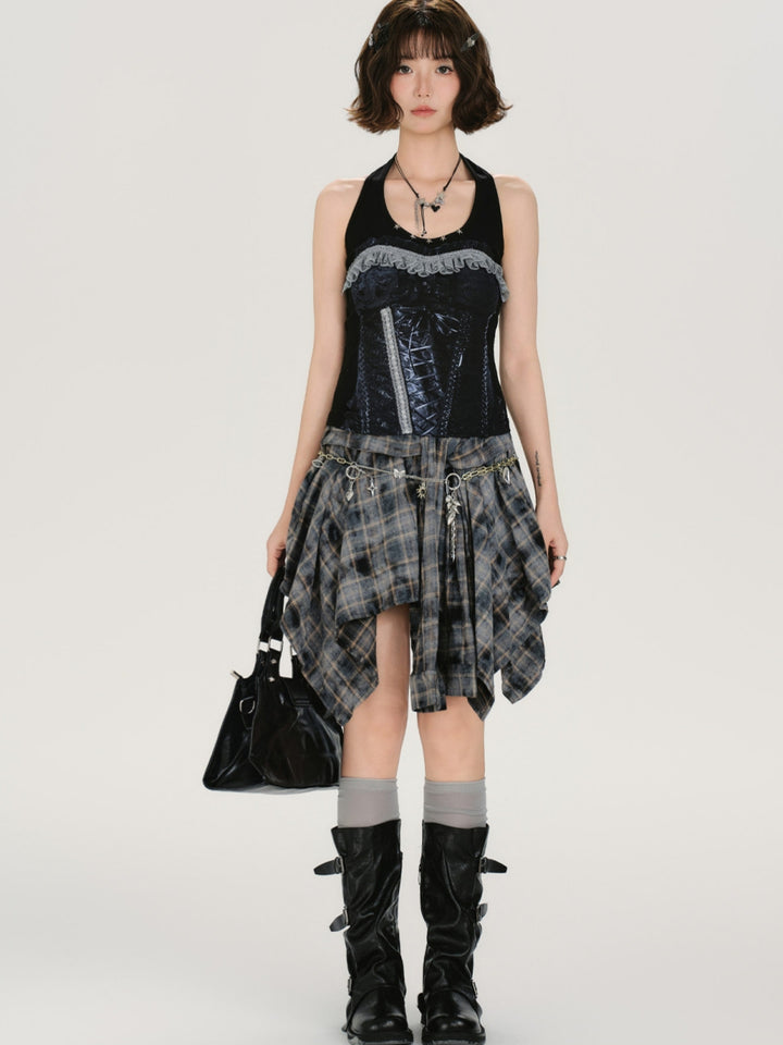 Gothic Corset Harness Halter Top