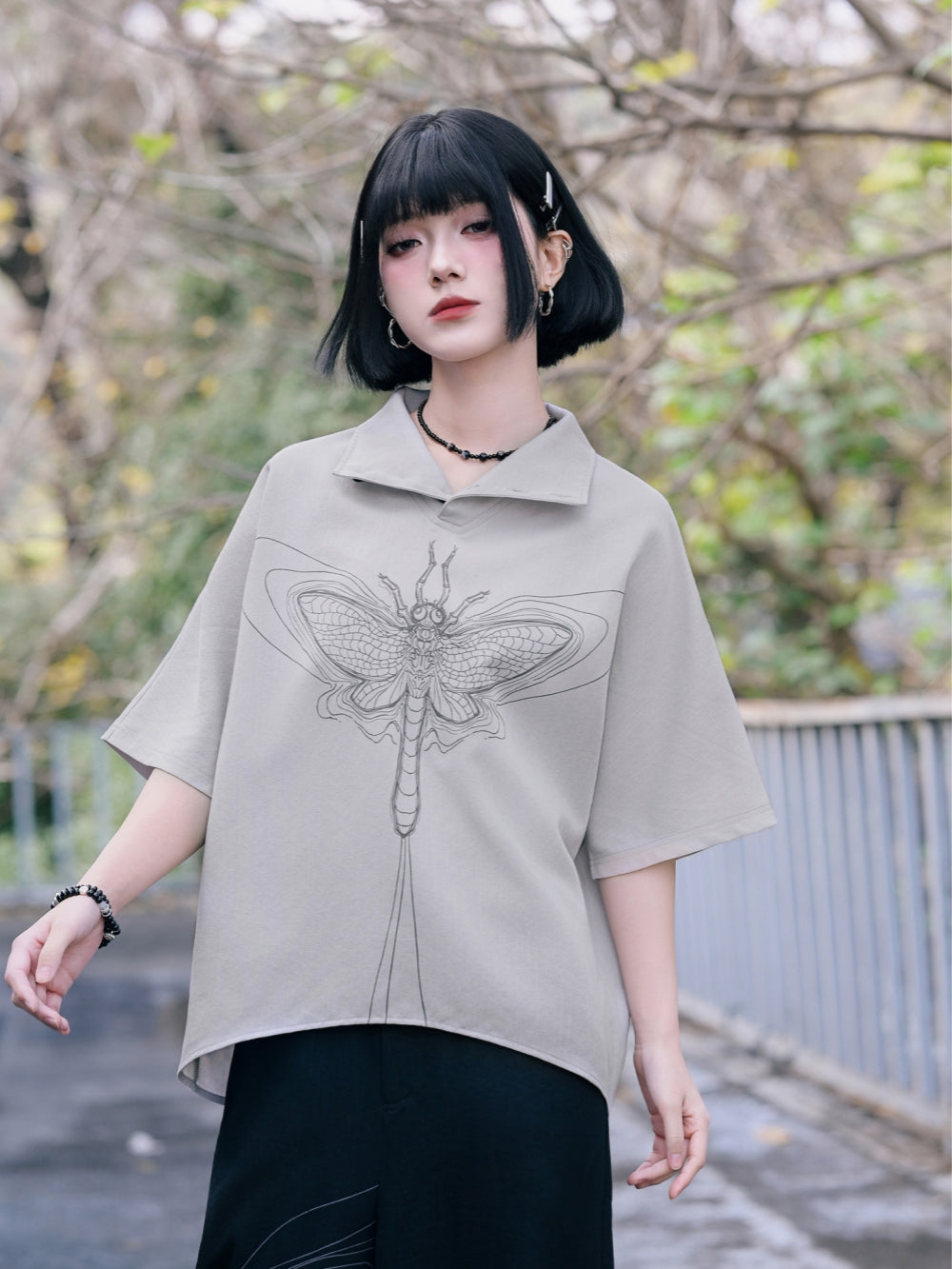 Moth Graphic Avant-Garde Tee
