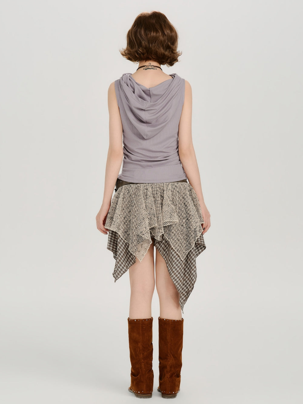 Celestial Graphic Cowl Neck Hooded Tank