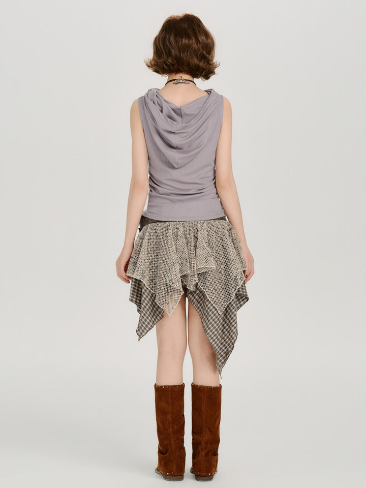Celestial Graphic Cowl Neck Hooded Tank