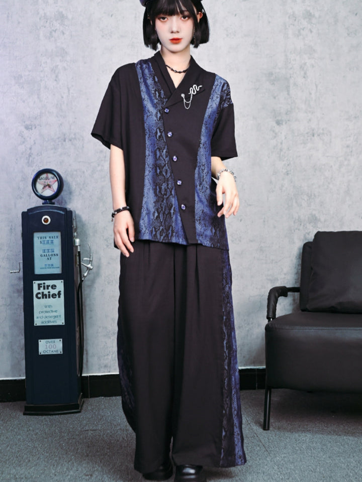 Venom Soul Snakeskin Panel Kimono Shirt
