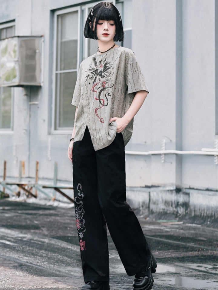 Occult Graphic Wide Leg Trousers