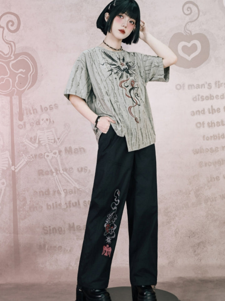 Occult Graphic Wide Leg Trousers