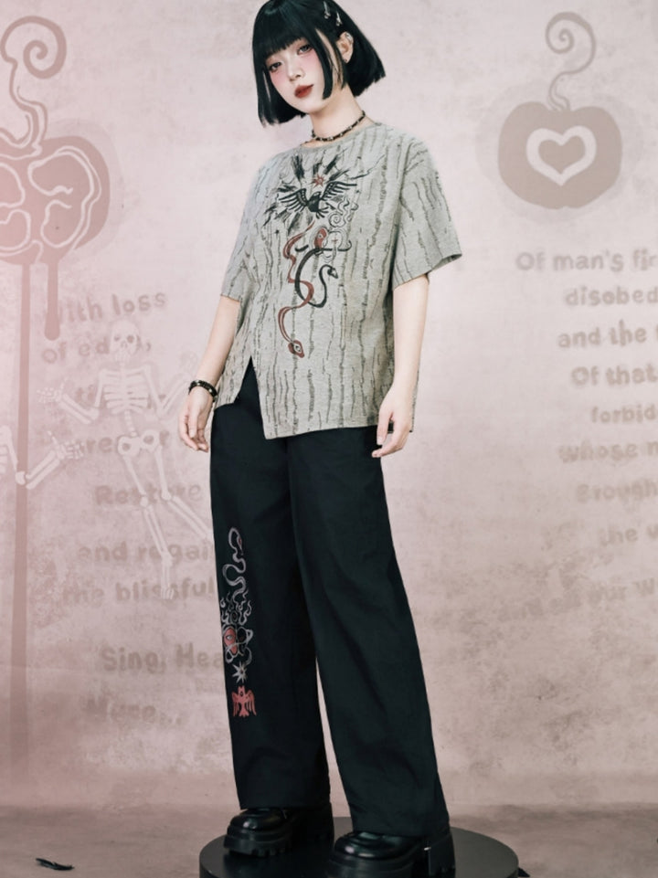 Occult Graphic Wide Leg Trousers