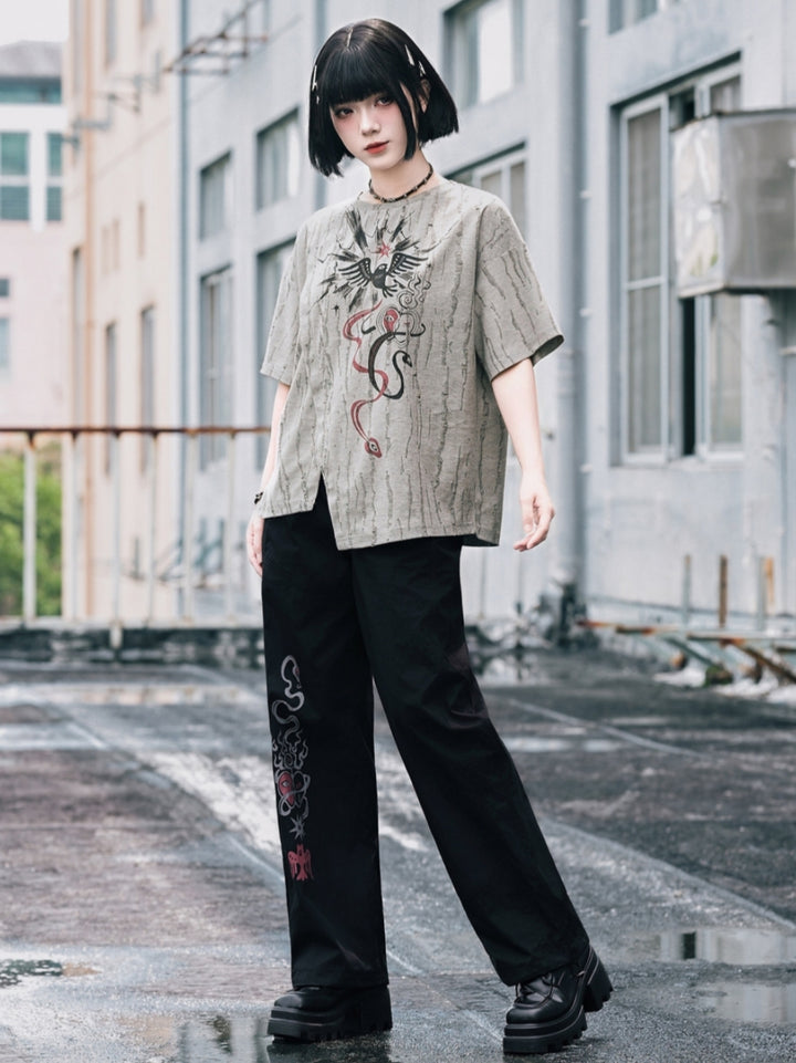 Occult Graphic Wide Leg Trousers