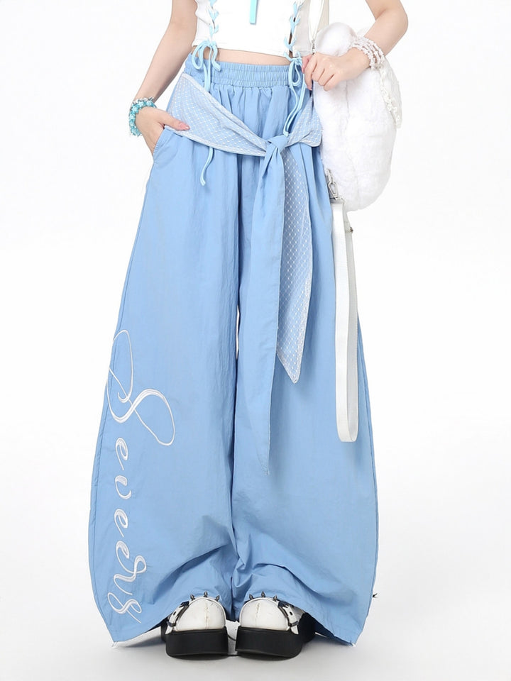 Y2K Oversized Wide-Leg Drawstring Baggy Pants