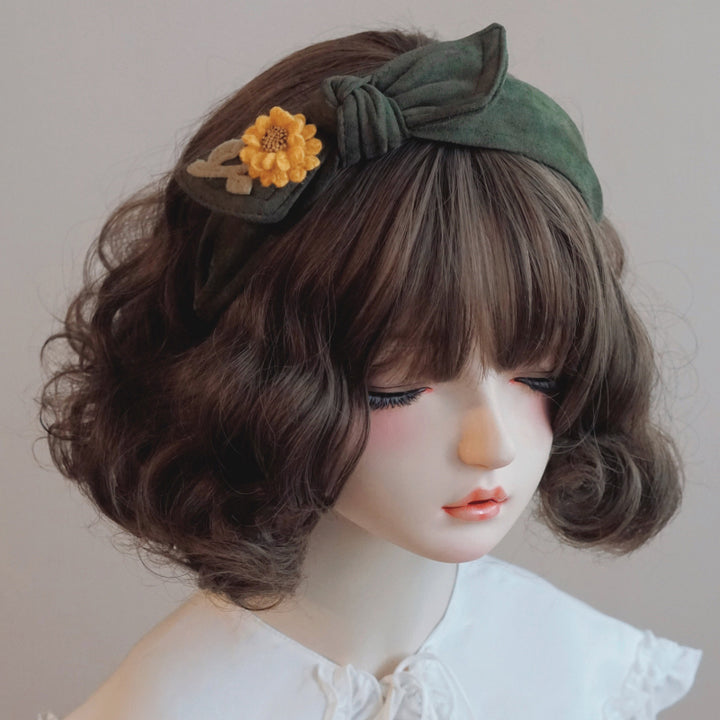 Japanese-style bow sunflower headband