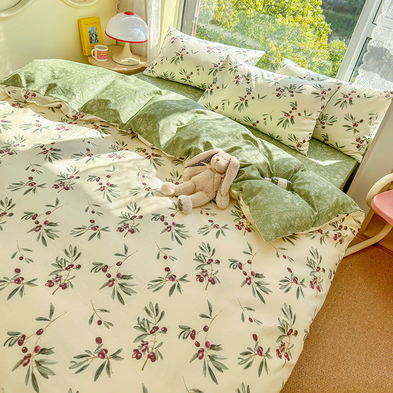 Floral Print Cotton Bedding Set