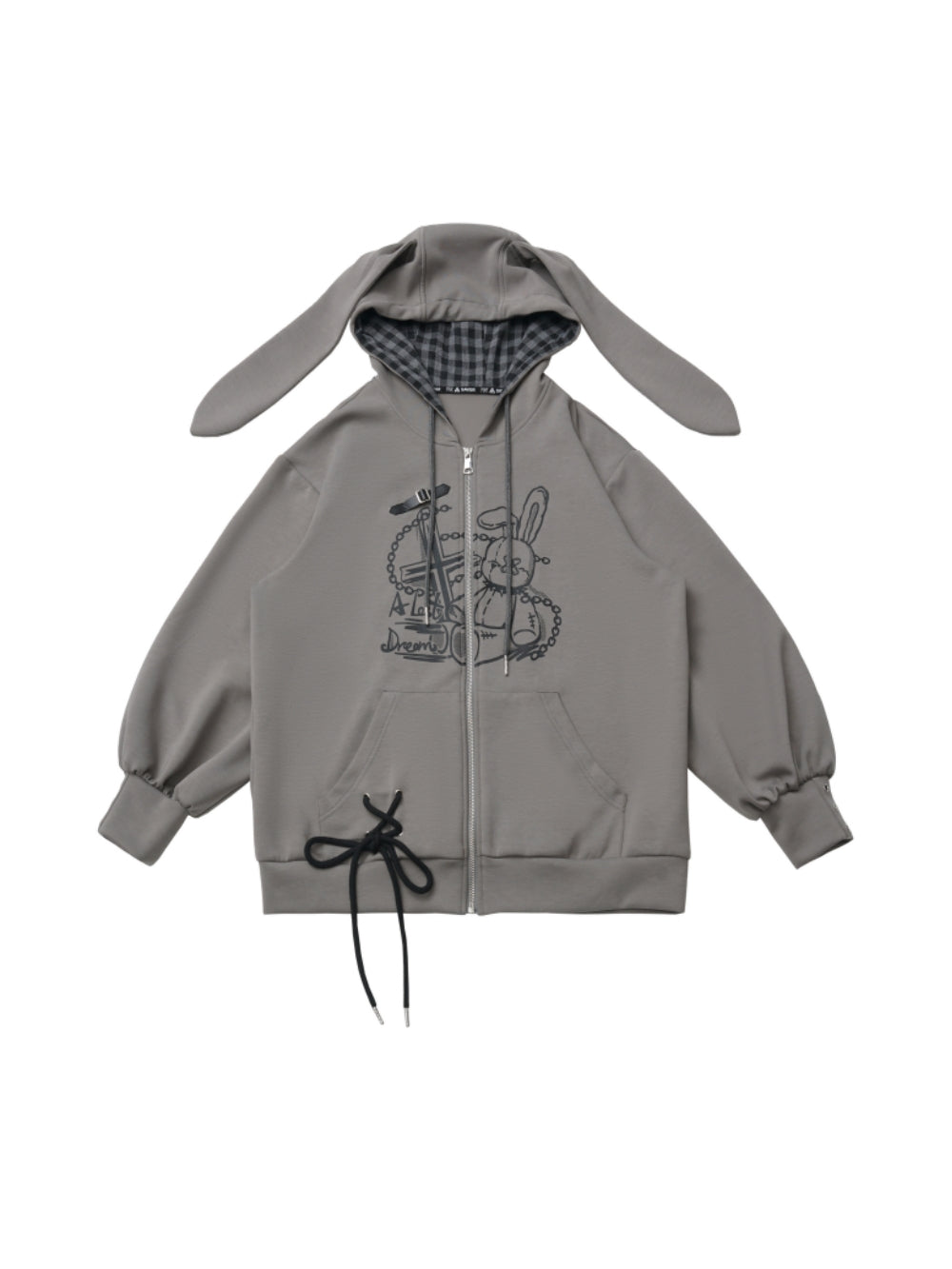 Kawaii Bunny Hoodie - Dreamy Bunny Whimsical Zip Up Jacket