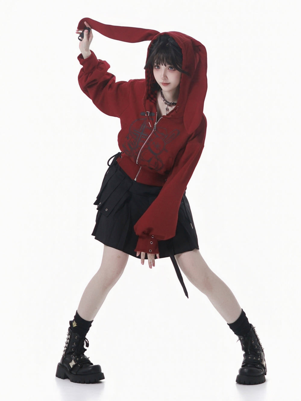 Kawaii Bunny Hoodie - Dreamy Bunny Whimsical Zip Up Jacket