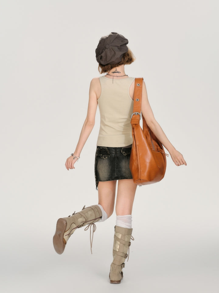 Kawaii Butterfly Print Layered Vest