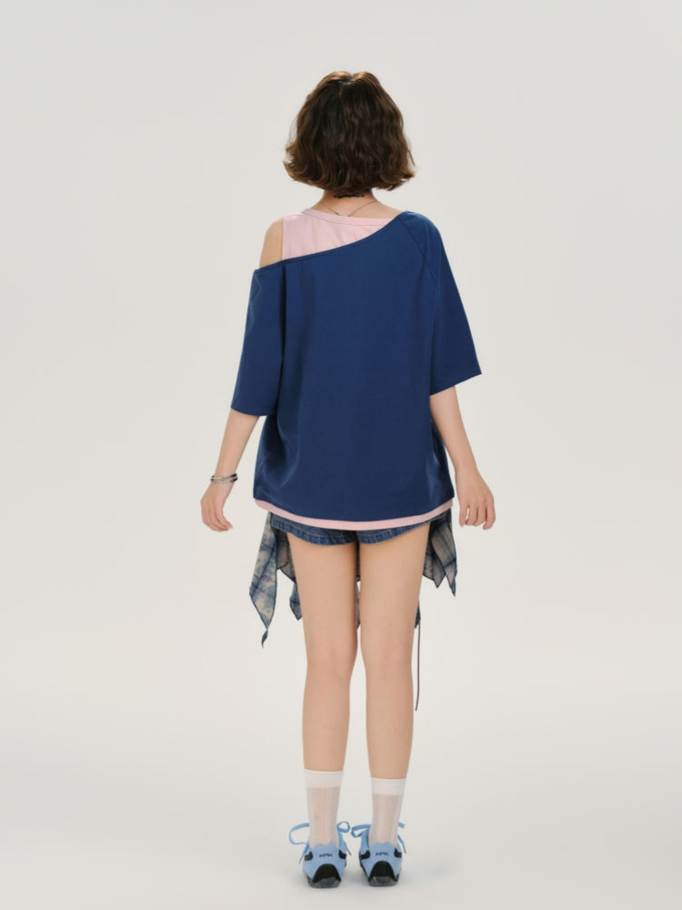 Kawaii Contrast Panel T-shirt