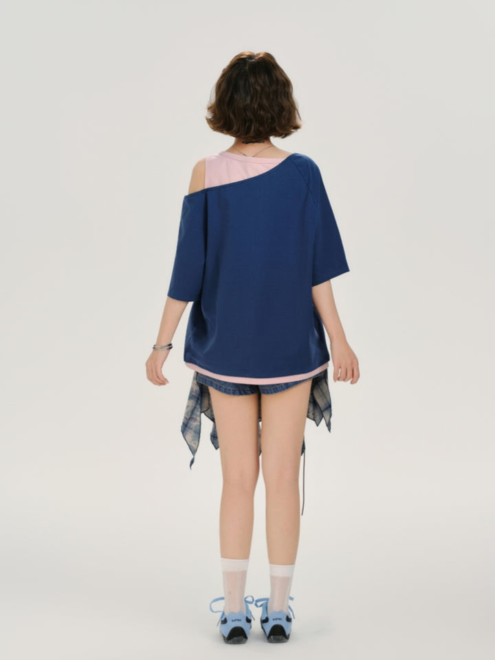 Kawaii Contrast Panel T-shirt