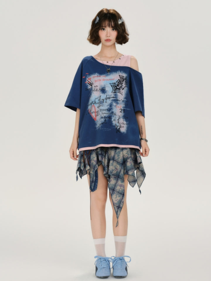 Kawaii Contrast Panel T-shirt