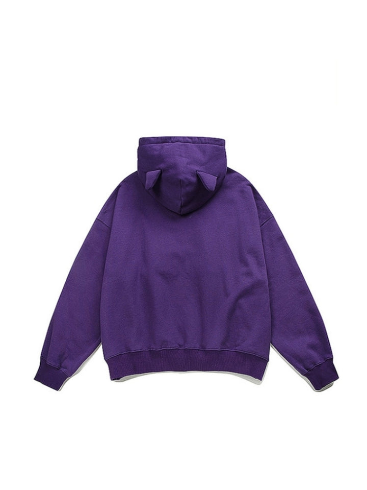 Kawaii Purple Cat Ear Hoodie