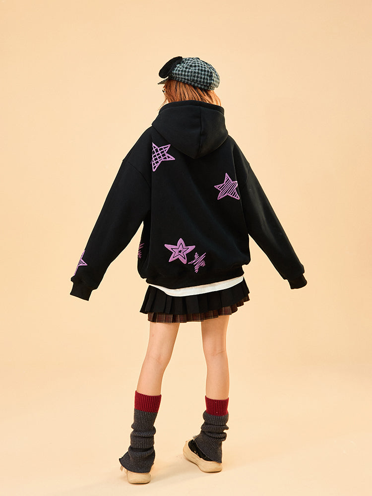 Kawaii Star Print Hoodie